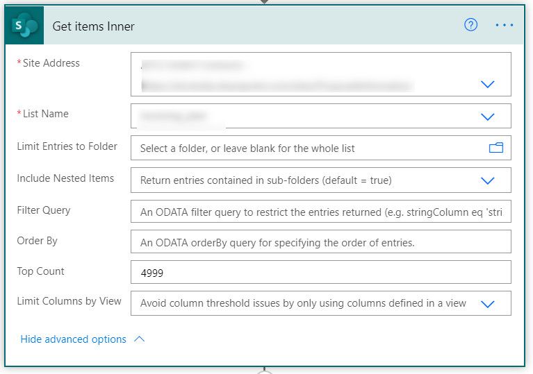 Microsoft Flow Get more than 100 rows of a Sharepoint list