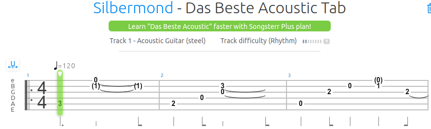 Silbermond - Das Beste acoustic tab